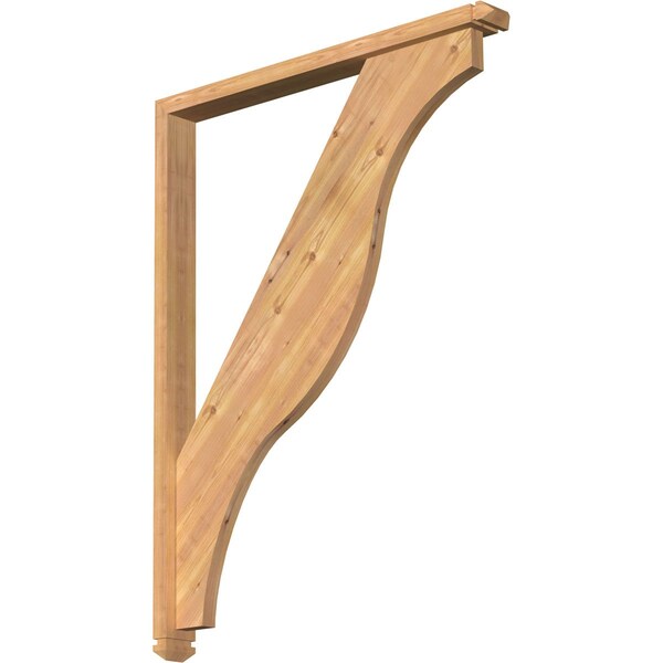 Ekena Millwork Funston Arts and Crafts Smooth Bracket w/ Offset Brace, Western Red Cedar, 3 1/2"W x 36"D x 48"H BKT0402X36X48FST03SWR - main